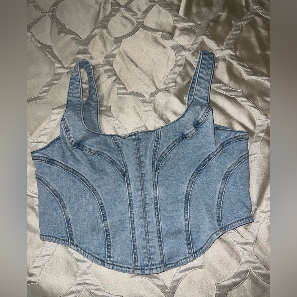 Garage Denim Blue Women's Corset Top